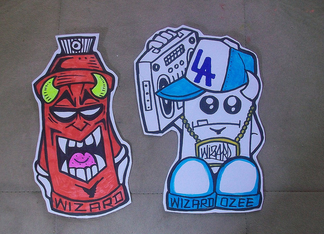 drawings of graffiti characters by wizard